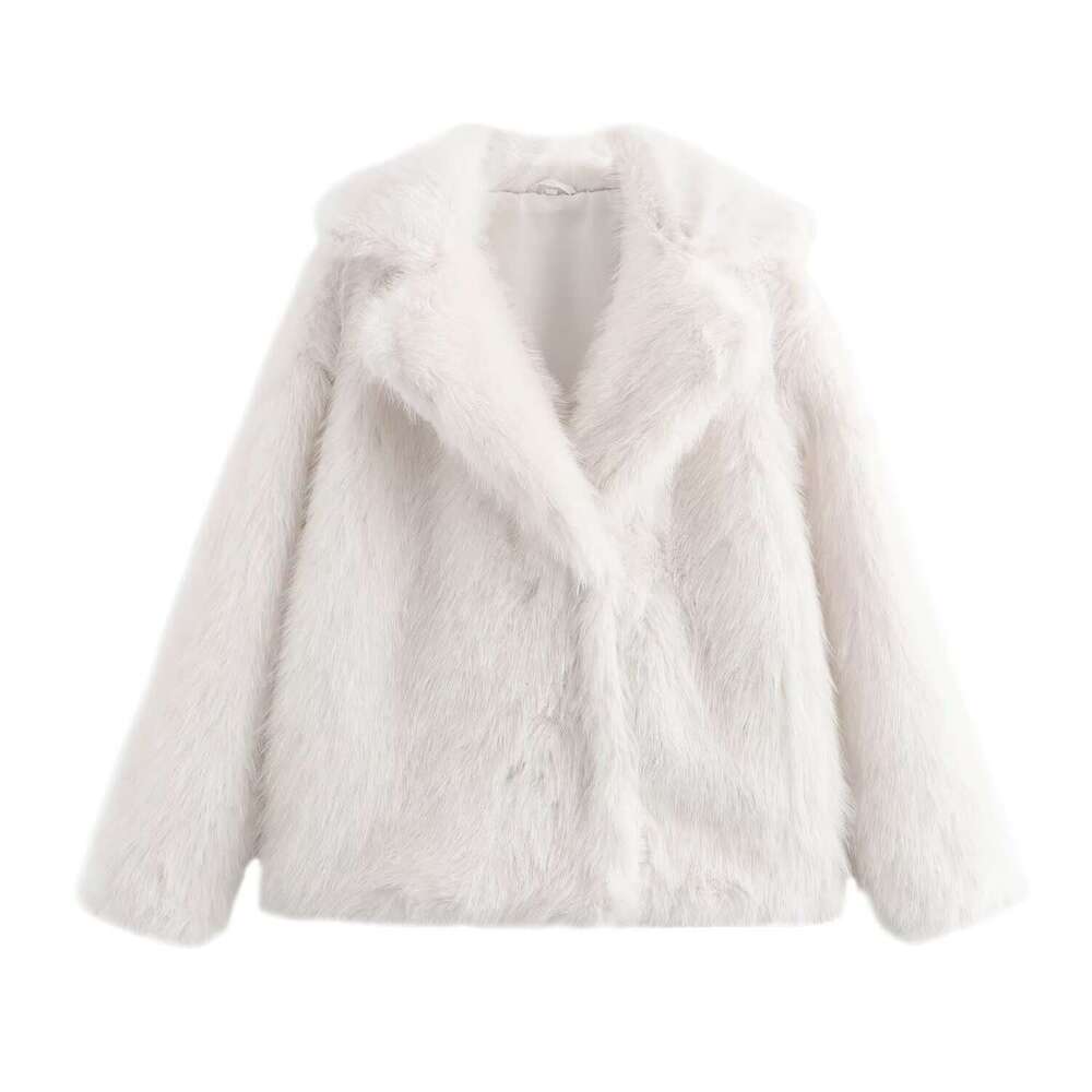 shanshi fur coat women Artificial buttoned fur hooded jacket