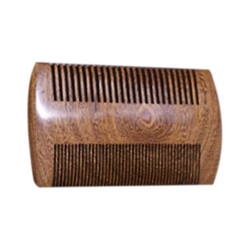 Women use green sandalwood pocket beard and hair comb handmade natural wooden comb with fine and wide teeth W241112