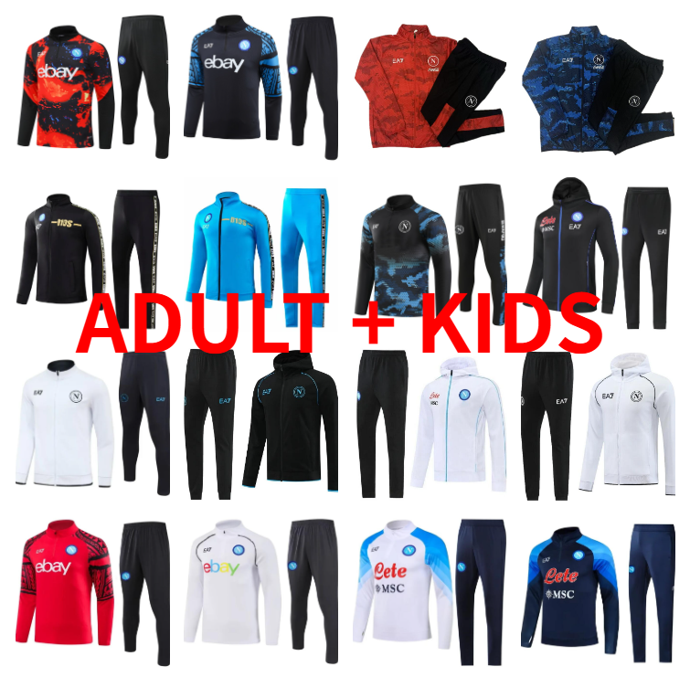 2023 2024 2025 Naples Napoli Soccer Training Suits Adult Men kids Tracksuit Sets Camisa 22 23 24 25 SSC AE7 D10S OSIMHEN KVARATSKHELIA Jogging Survetement Jacket