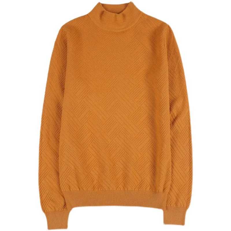 2023 New Mens Turtle Neck Sweater and Pullover Knitted Sweater Winter Mens Pullover Wool Casual Solid Clothing W2411111