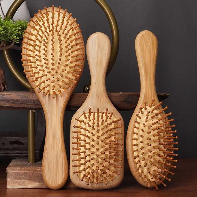 Combs bamboo air cushion massage comb smooth hair without tangling practical comb high elasticity head massage bag air massage comb W241112