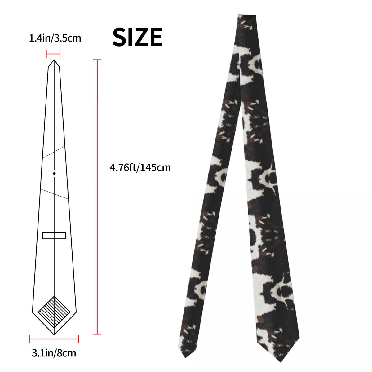 Cowhide Leather Cow Fur Neckties Men Women Polyester 8 cm Neck Ties for Men Skinny Wide Shirt Accessories Party ce8e3
