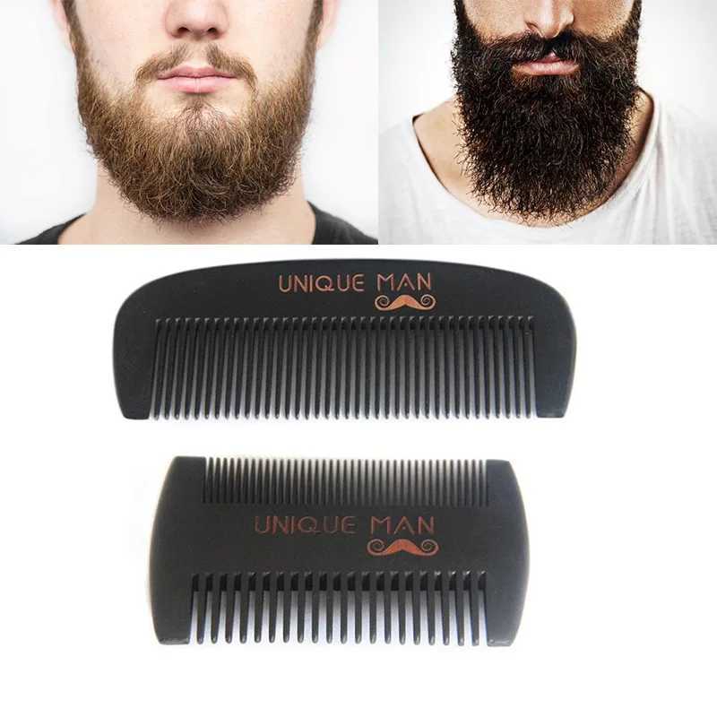 Black hair beard comb anti-static mens wooden comb wet curly thick wavy straight hair beard hair removal comb W241112