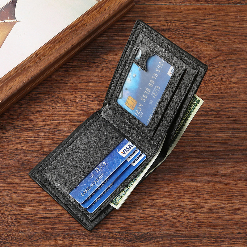 Minimalist Soft PU Wallet For Men Vintage Foldable Money Change Pouch Credit Card Holders Slim Short Wallet