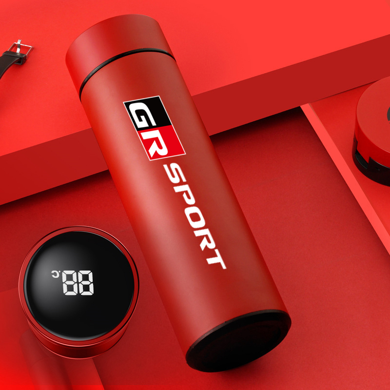 Car Thermoses Water Bottle Portable Travel Mug with Smart LCD Touch for Toyota GR SPORT HILUX PRADO SUPRA YARIS