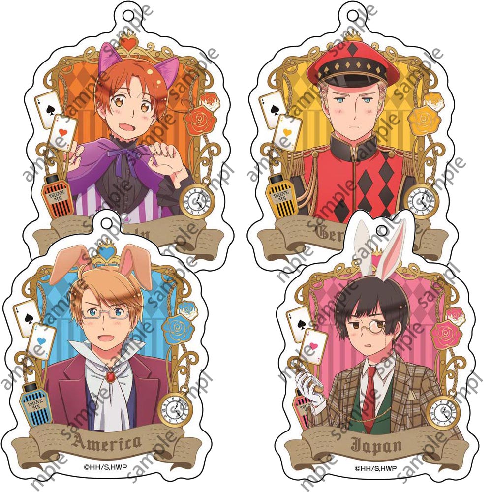 Japanese Anime Axis Powers Keychain Cosplay Figure Hetalia APH Acrylic Keyring Pandent Double Side Key Holder for Packbag Decor 4a716