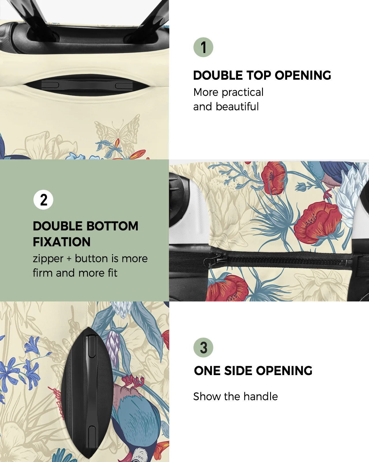 Vintage Flowers Bird Butterfly Travel Lage Protective Cover for Travel Accessories Suitcase Elastic Dust Case Protect Sleeve 6a98c 5 e393c