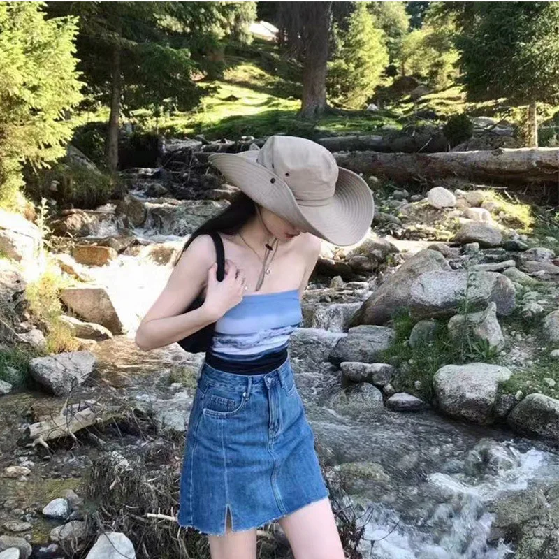 Western Cowboy Hat Female Summer Big Brim Cap Japanese Fisherman Hat Sunscreen Outdoor Beach Tourism Mountaineering Hats Male 99a65 5 f7716