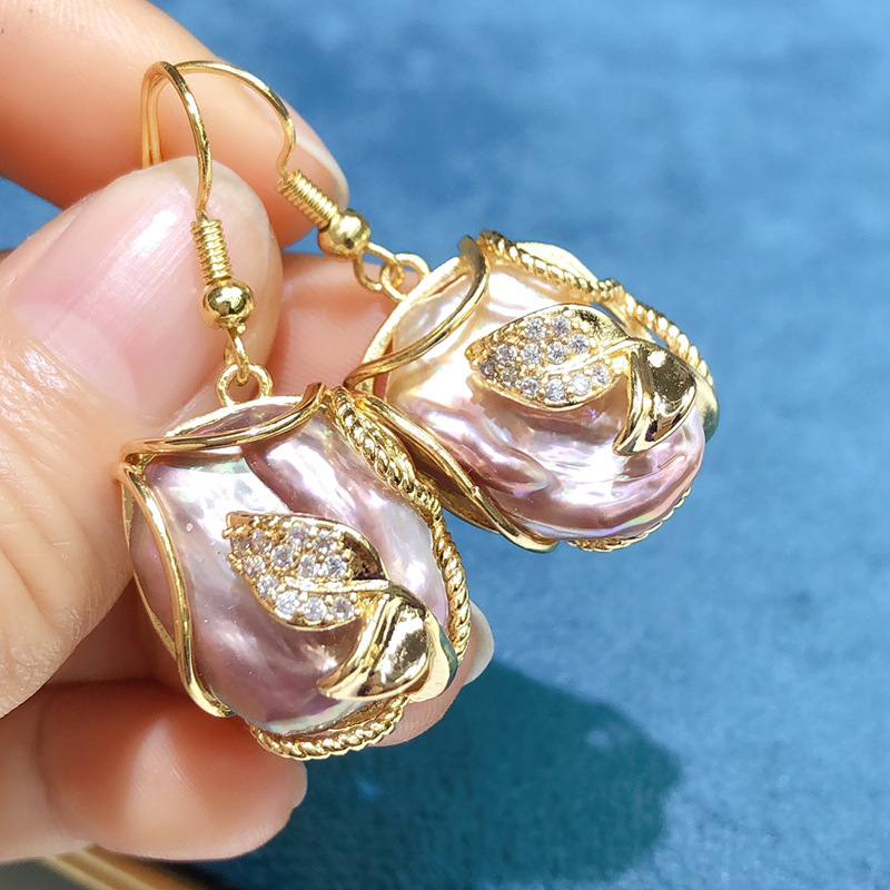 New Arrival 100% Natural Big Baroque Freshwater Pearl 14K Gold Filled Necklace Earrings Rings For Women Gift Jewelry Sets cba1b