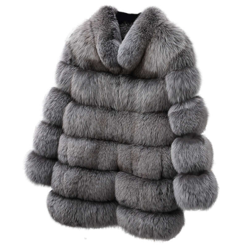 shanshi fur coat women Women's mid length stand up collar simulated fox fur coat women's coat