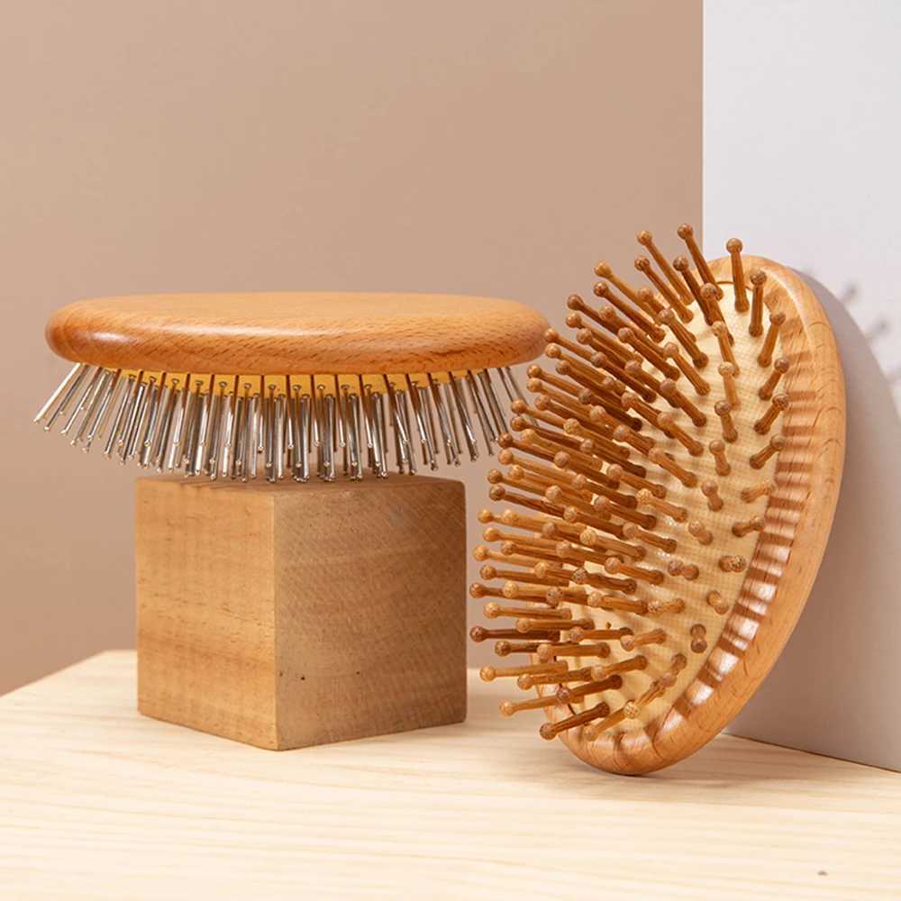 PCS/2pcs wooden comb professional health paddle pad hair loss massage brush scalp care bamboo comb W241112