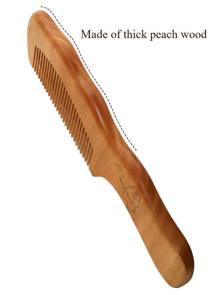 Natural peach wood comb anti-static wide tooth hair comb hair massage hair care comb hair stripping portable W241112