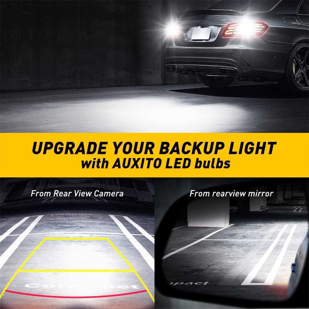 AUXITO 2Pcs T15 LED No Error 921 912 W16W LED Canbus Car Backup Reverse Bulb Lights Parking Lamp 6000K White Super Bright 1200LM