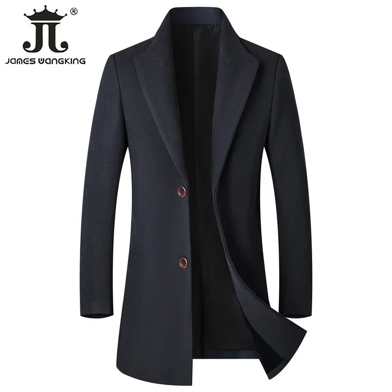 Autumn/Winter High end Fashion Boutique Warm Mens Solid Color Leisure Business Wool Coat Windproof Machine 241112