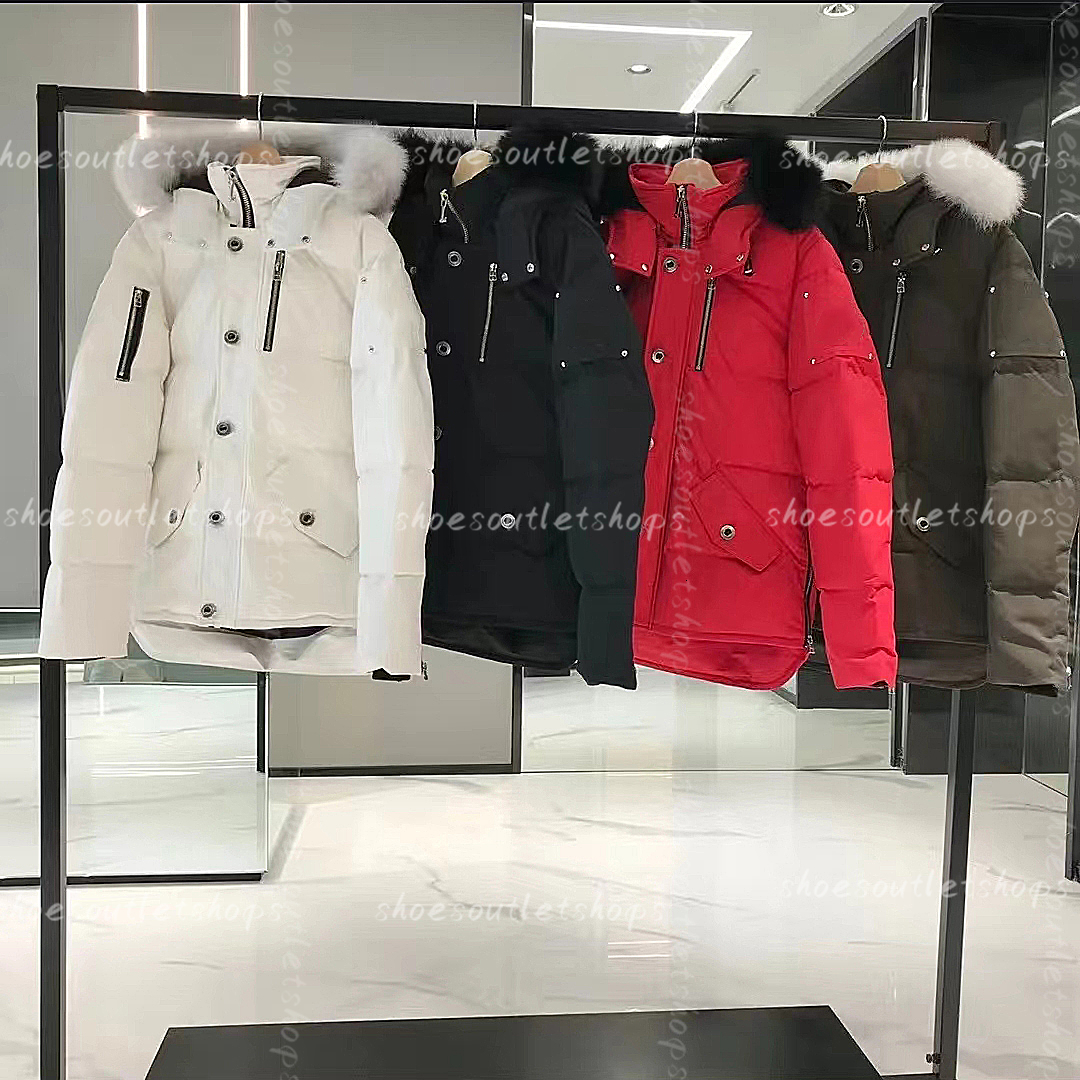 Down jacket men's fur collar parka winter waterproof white duck coat cloak fashion men and women couples casual version warm jacket