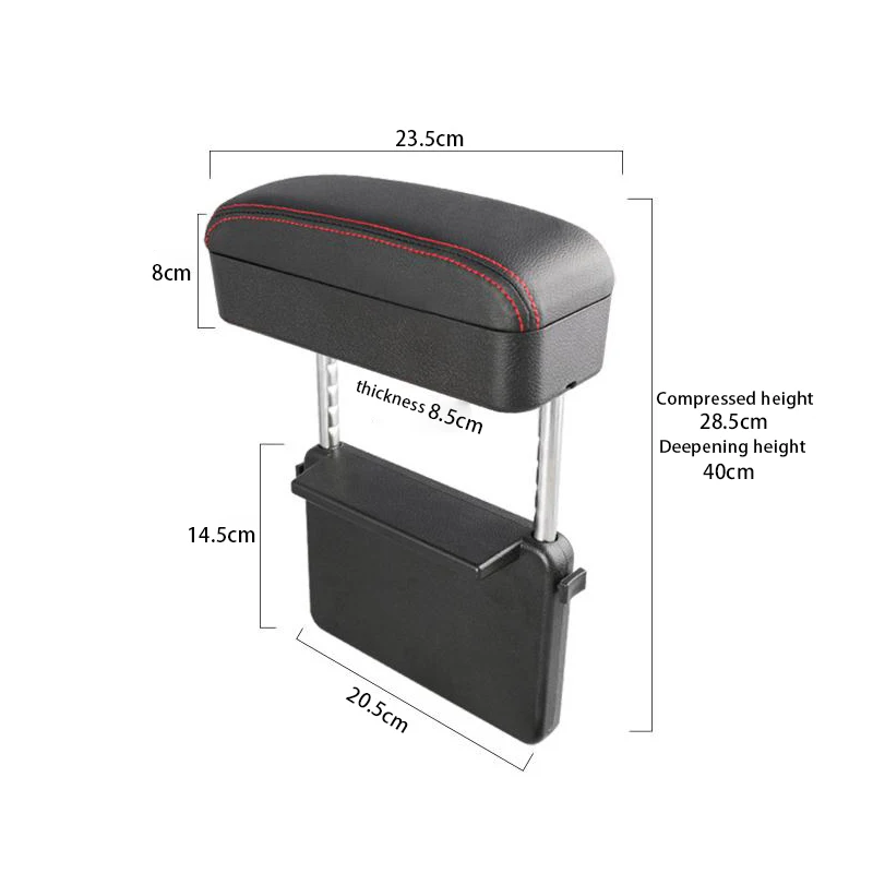 SEAMETAL Car Armrest Box Elbow Rest Pad Arm Rest Extender Universal Console Storage Organizer Adjustable Height Elbow Support