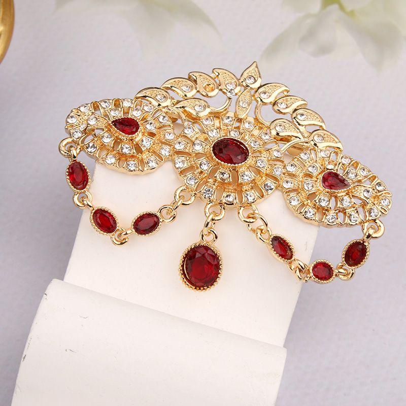 Women Jewelry Set Algeria Wedding Bridal Tiara Party Favor Crystal Brooch Women Earrings Designer Jewelry Sets Quality 750dc