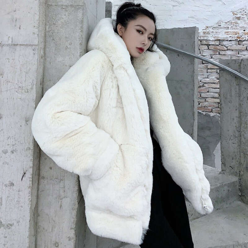 shanshi fur coat women Korean loose for women in winter thickened snowman hoodie imitation otter rabbit fur grass coat