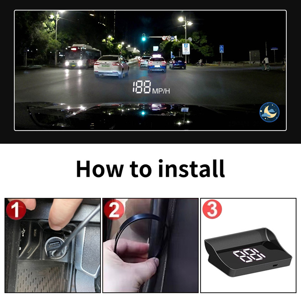 GPS HUD Head-up Display Car Speedometer Windshield Speed Projector Universal KMH Digital Speed Meter Auto Electronic Accessories