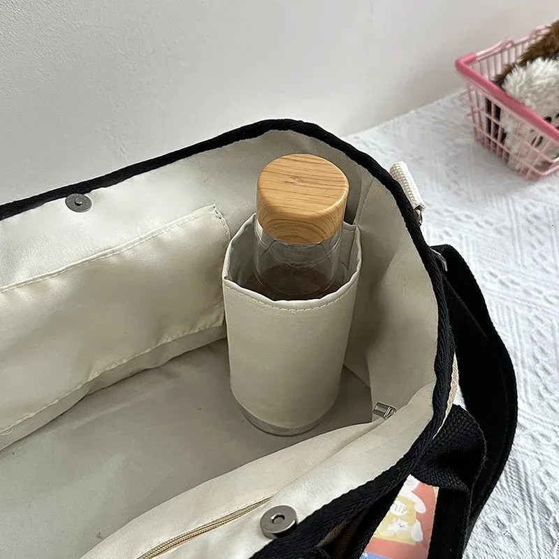 Panda Style Splicing Adjustable Shoulder Bag High Quality Niche Large Capacity Versatile Bag 241111