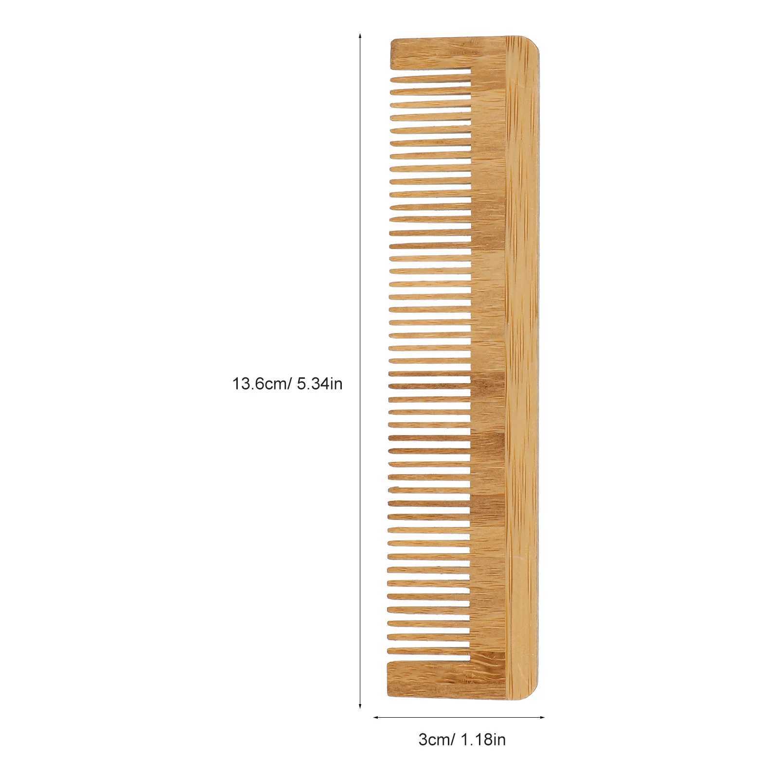 5 pieces of anti-static bamboo hair comb suitable for women thick wavy straight massage comb five tooth handleless W241112