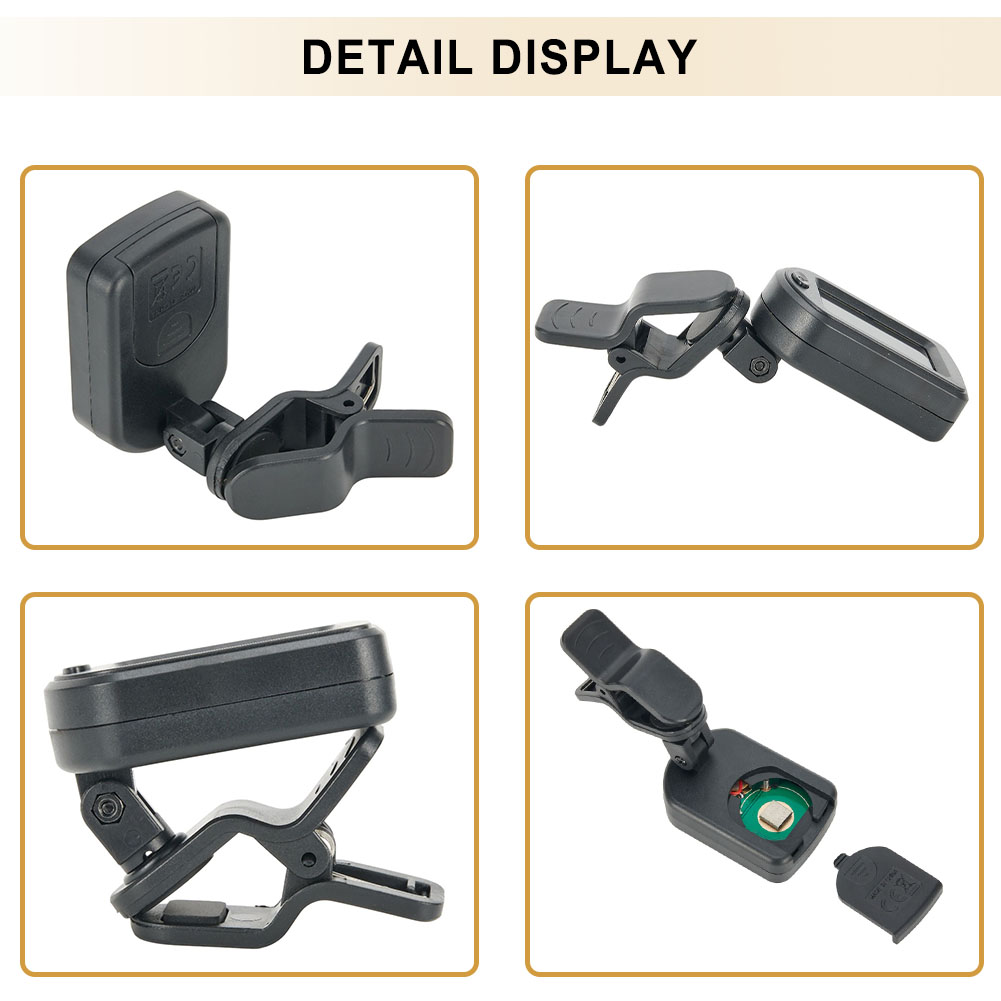 Guitar Accessories Tuner Digital For Bass Guitar LCD Screen 12 Average Rhythm Backlight Black Universal Violin