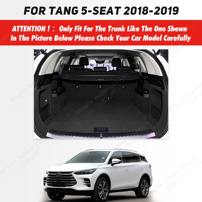 Auto Full Coverage Trunk Mat For BYD 5 /7-Seat Tang 2018 2019 Car Boot Cover Pad Cargo Liner Interior Protector Accessories 22c2a