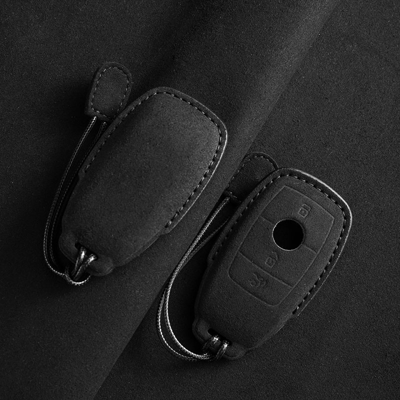 Leather Car Key Case For Mercedes Benz A C E S G Class GLC CLE CLA GLB GLS W X AMG Fob Suede Accessories 5