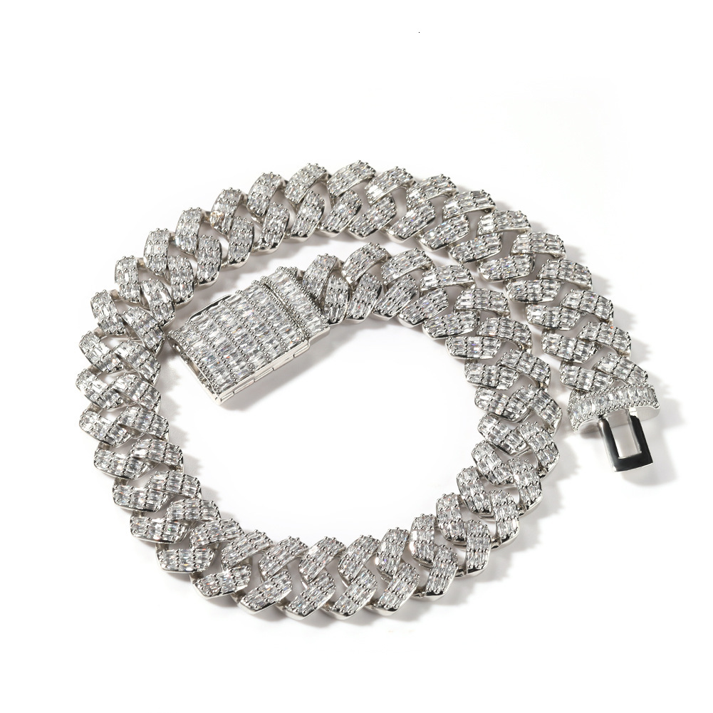 16mm 3 Rows Iced Out Cubic Zirconia Cuban Link Necklace New Design Grunge Hiphop Street Punk Rock Miami Mens Bling Cz Stone Curb Chains Choker Necklac