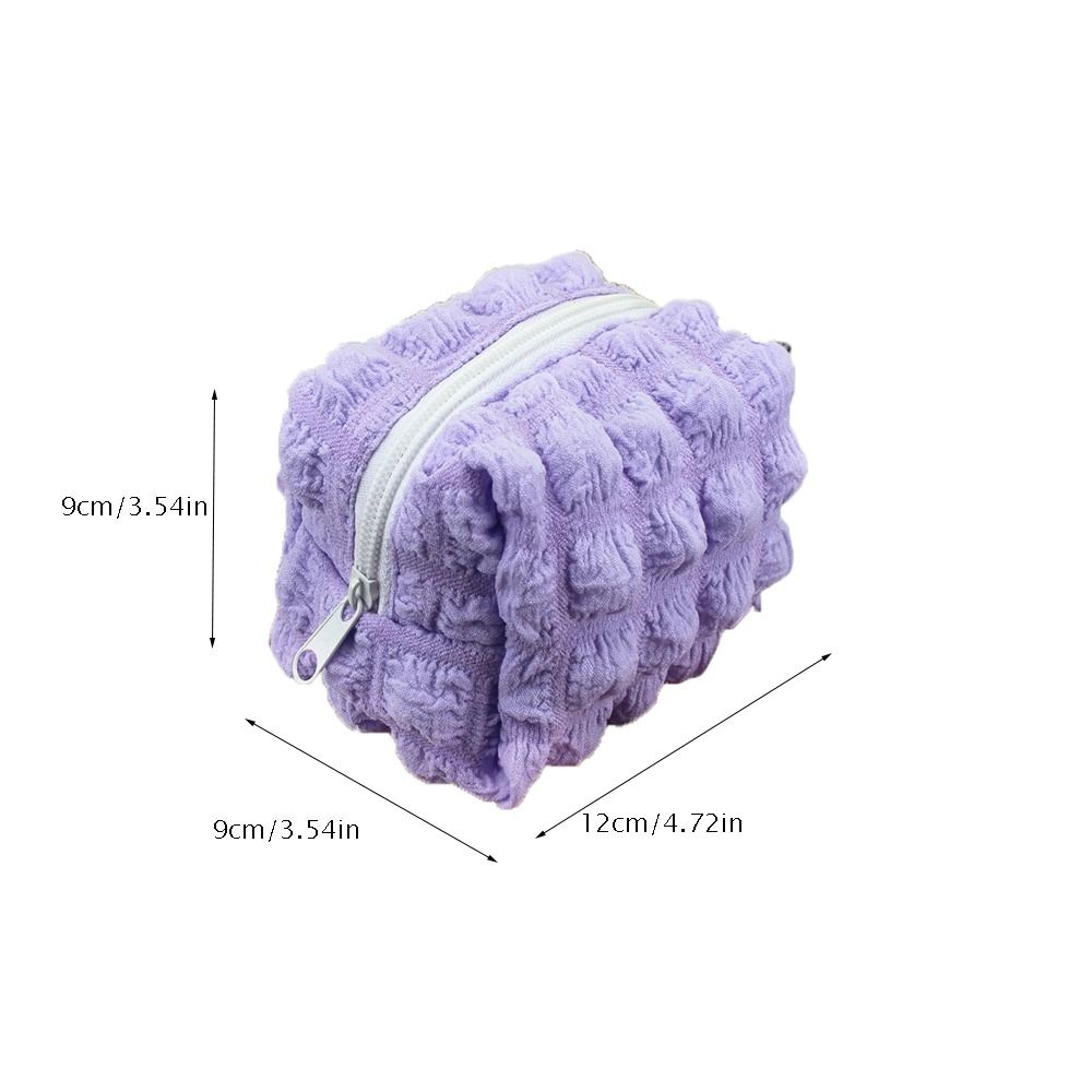 Korean Style Pleated Cloud Coin Purse Cute Bubble Plaid Square Lipstick Bag Wallet Girls 293ec 5 15cec