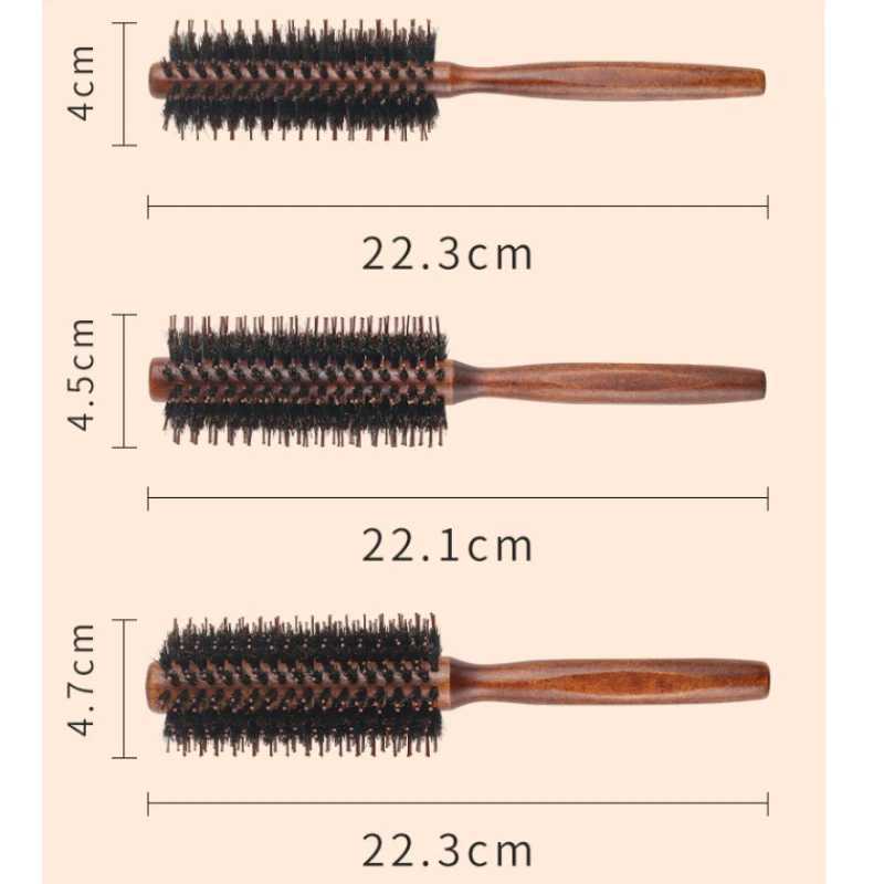 Pig mane solid wood curly hair comb square handle curly hair comb household four flat curly hair comb W241112