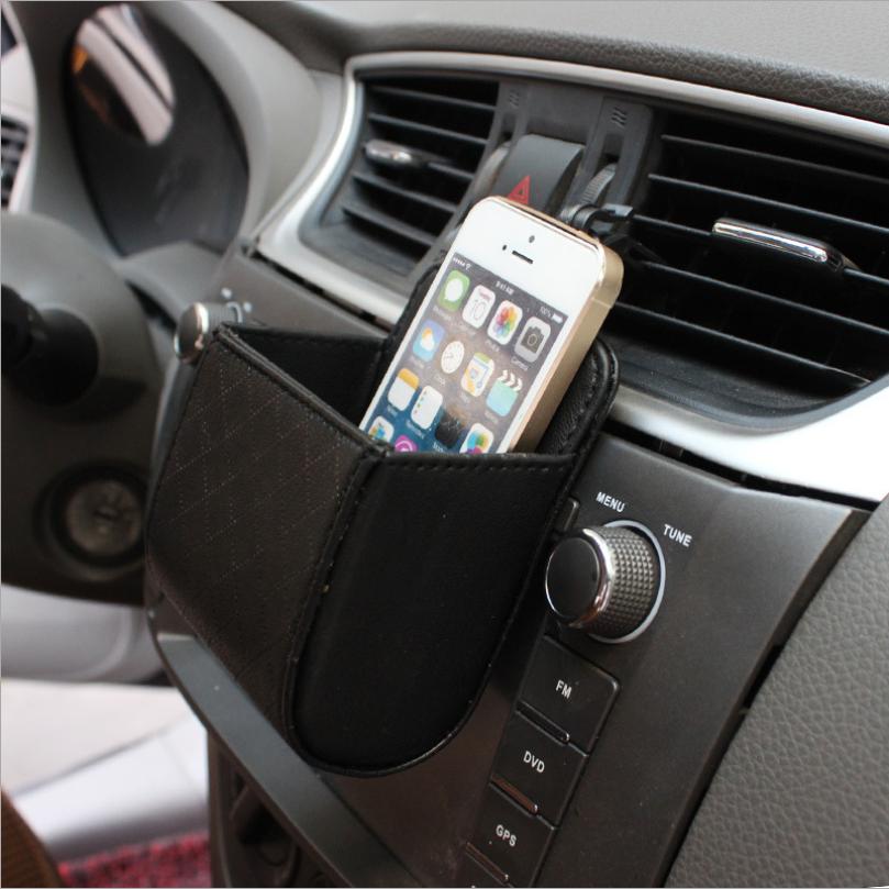 BROSHOO Car Styling Universal Car Outlet Universal Ceel Phone Card Sundries Holder Case Box Nets Car Air Vent For Iphone 1e132