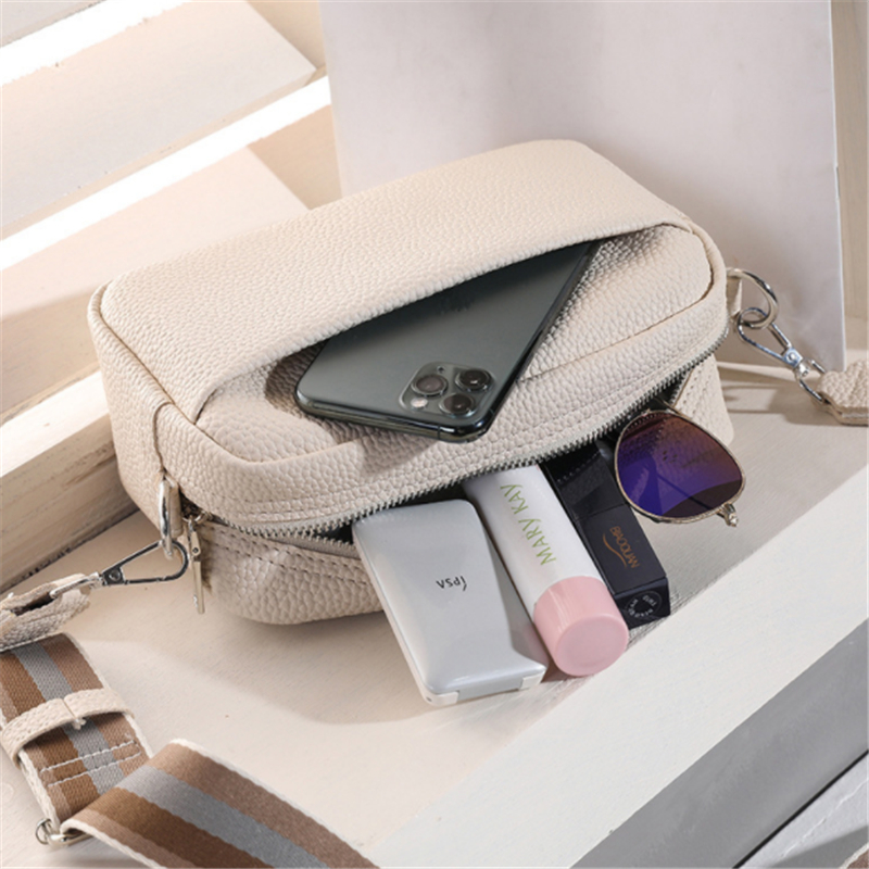 Wide Strap Women Crossbody Bags Solid Ladies Handbags Luxury Square Shoulder Sling for Femele