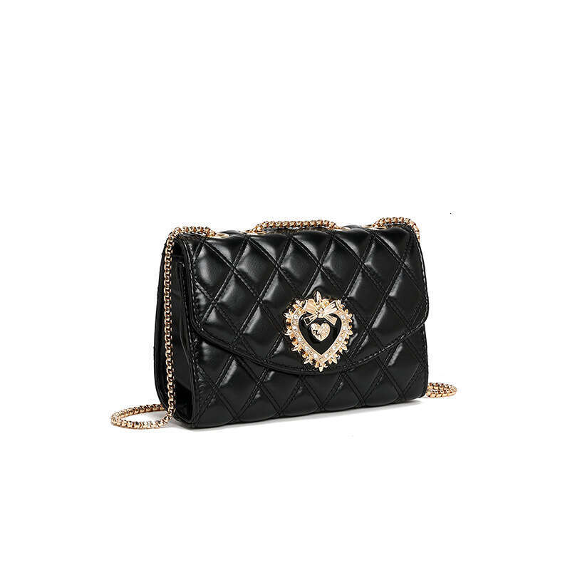 2024 winter new fashion chain dia lattice single shoulder crossbody small square bag