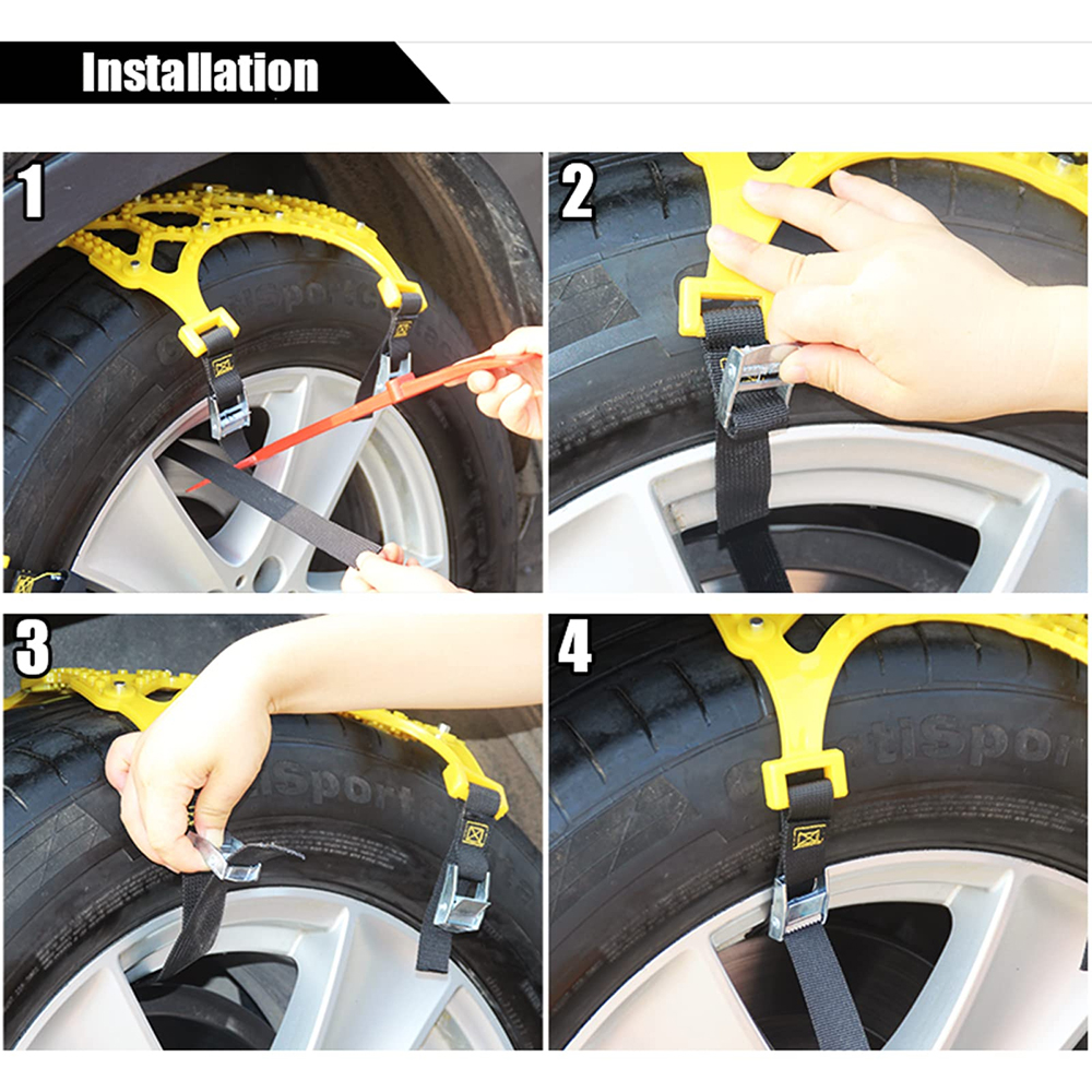 1pc Snow Chains Invisible Car Anti Slip Tire Chain Mud Tyre Wheels Anti-Skid Belt For Car/SUV/Truck Buckle