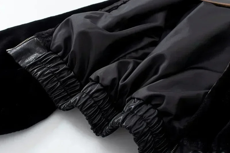 Autumn and Winter Artificial Rabbit Fur Bomber Teddy Coat Zipper Street Clothing High Waist Fur Hooded Plush Jacket Open Collar Wool Park 241112