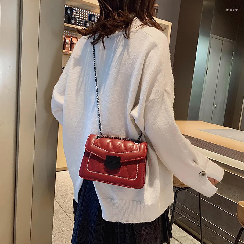 Bag Fashionable All-match Western Style Rhombic Small Square Texturized Chain Shoulder Crossbody Autumn And Winter Women's zhanyishengli