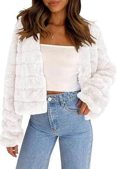 shanshi fur coat women Autumn and Winter New Faux Fur Long Sleeve Front Open Short Coat Top Women's Clothing