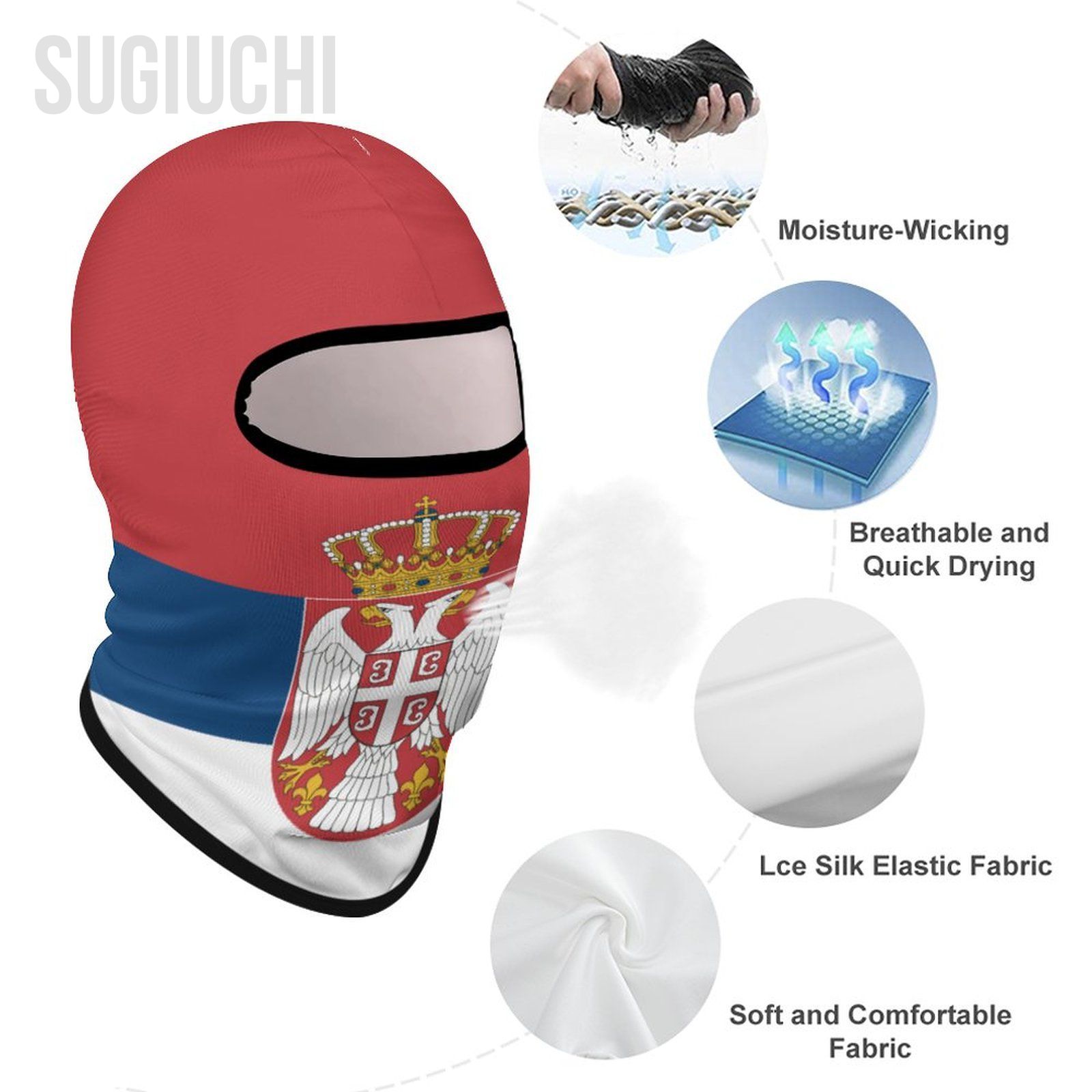 Serbia Flag Outdoor Cool Sunscreen Motorcycle Face Moto Biker Wind Cap Mask Stopper Windproof Bicycle Cycling Headgear