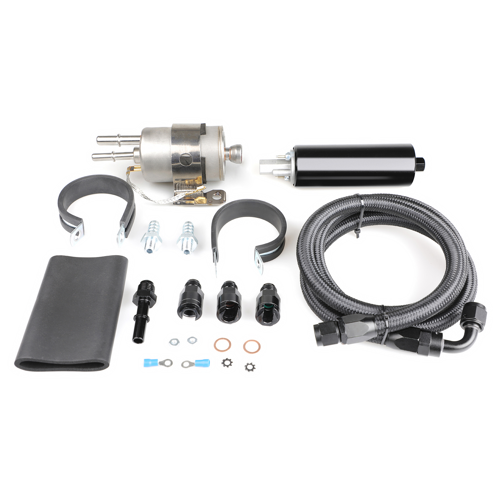 GSL392 Inline LS Pump & 58 PSI Filter Regulator EFI 255LPH 6AN Fittings 400-939 With 47.24 inch AN6 Fuel Hose