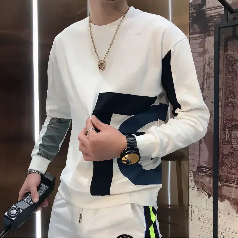 Printed white sports shirt long sleeved mens zipper Y2k single piece Xxl sales high quotation mens T-shirt 241112