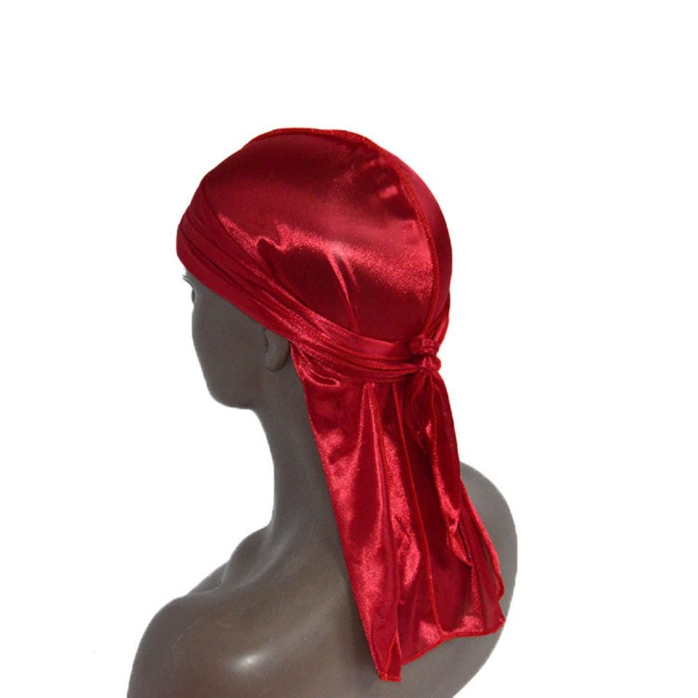 1pc Elastic Bandana Silk Durag Turban Hijab Pirate Hat for Men Women Hip-pop Head Scarf Chemo Cap Pre-Tied Headwrap