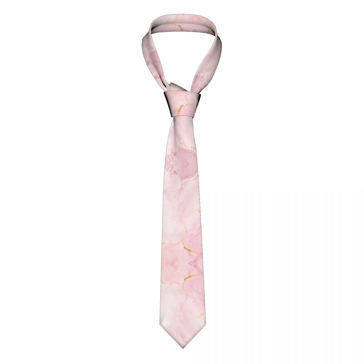 Blush Pink Marble Necktie Men Women Polyester 8 cm Dusty Rose Golden Neck Tie Silk Wide Daily Wear Accessories c997e