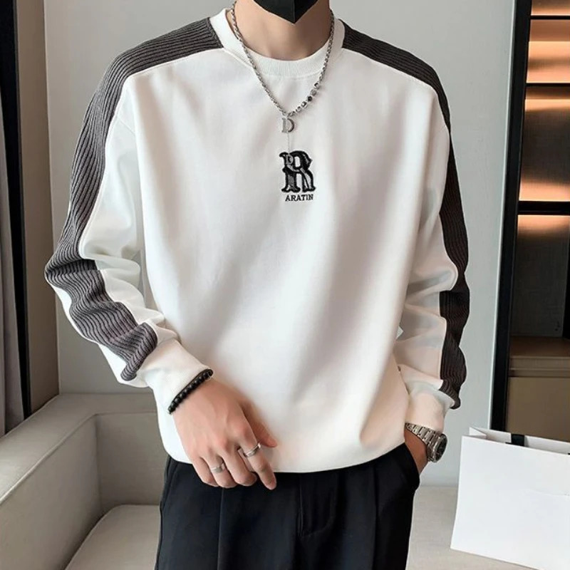 Top white mens rock mens sweater long sleeved funny Y2k Xl original fashion trend Xxl 241112