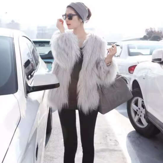 shanshi fur coat women Faux high-end and ladylike temperament faux fur fashionable coat street photography versatile coat