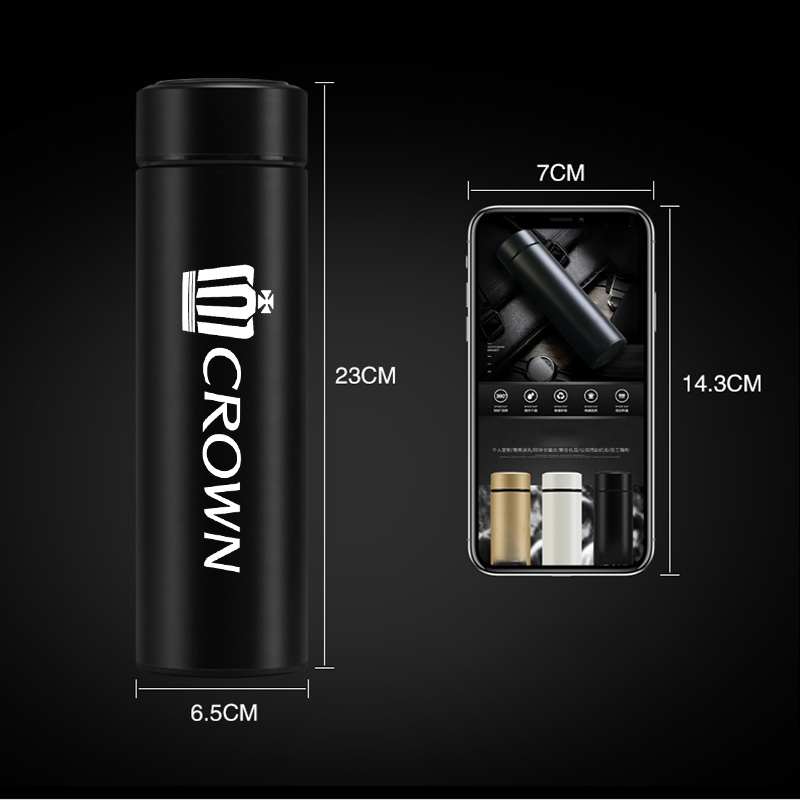 Car Thermoses Water Bottle Portable Travel Mug with Smart LCD Touch for Toyota Crown Corolla YARIS L Auris C-HR Hilux Vios Rav4