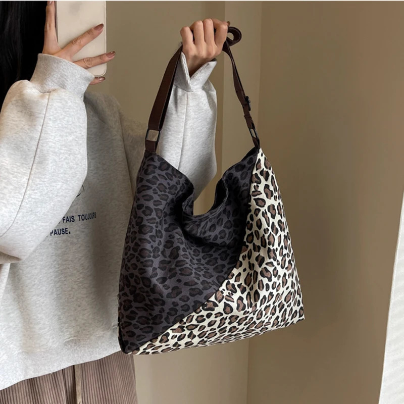 Leopard Prints Korean Fashion Cross Bag Womens Casual Shopping Shoulder Cross Bag Travel Handbag 241111