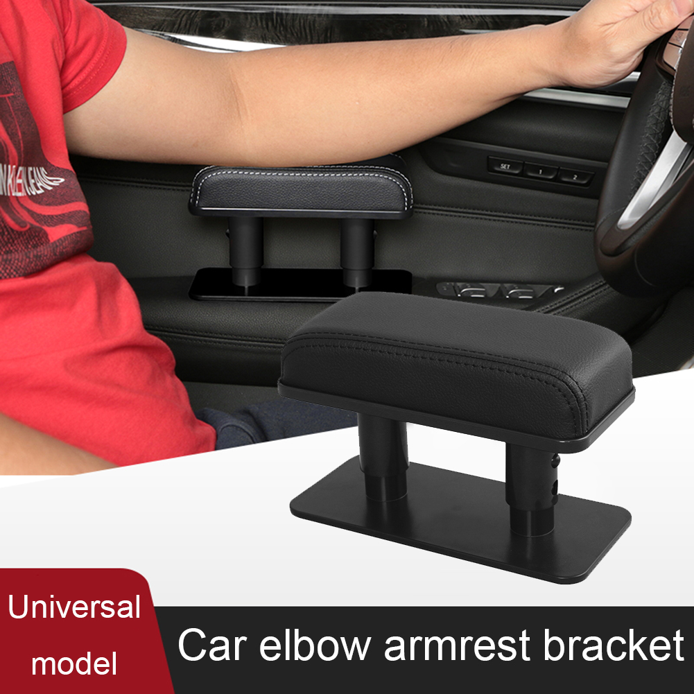 Vehicle Non-slip Elbow Rest Pad PU Leather Car Armrest Box Mat Adjustable Height for Family Travel