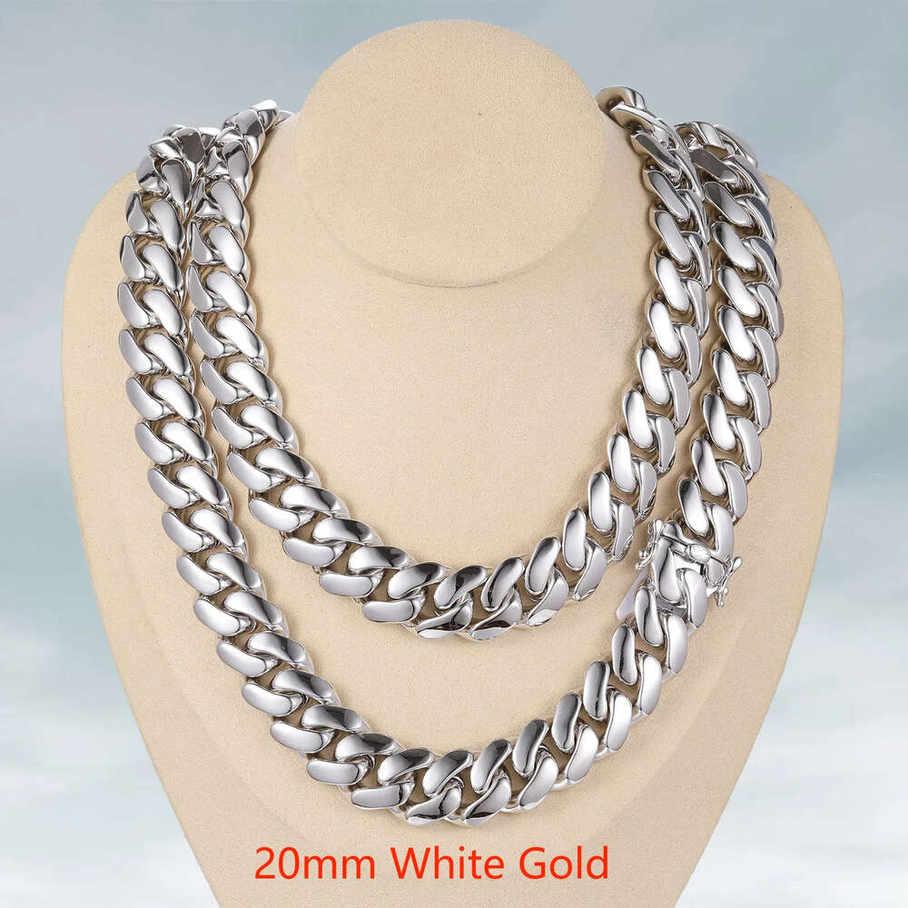 Designer Jewelry 20mm Real Gold Plated Moissanite Dia Cuba High quality Custom Solid Sier Miami Cuban Link Chain Necklace for Men