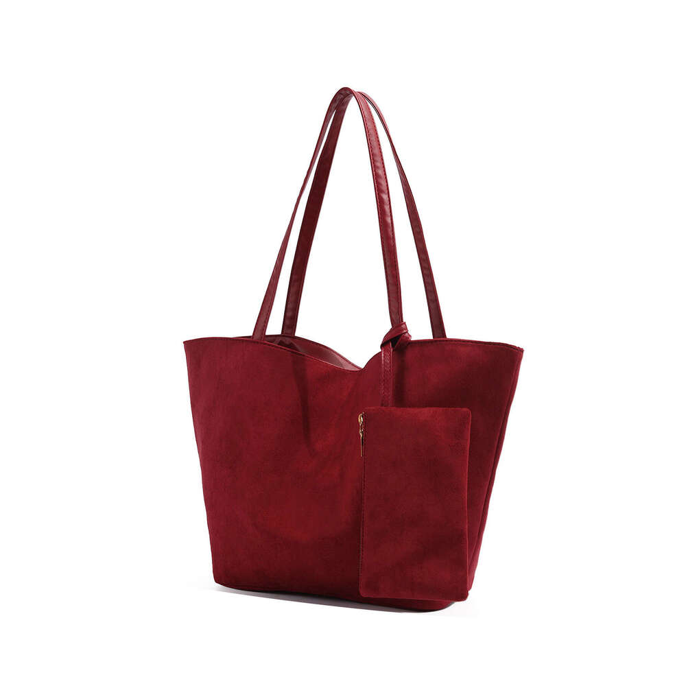 Fall vintage Underarm Bag Commuter Bury Handbag Ladies 2024 new suede leather large capacity shoulder Tote bag